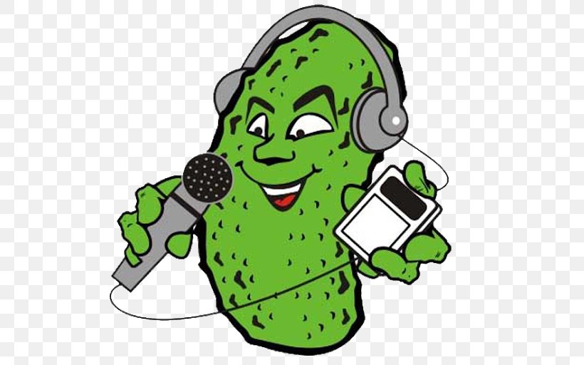 Podcast Pickle Social Media History Of Podcasting Clip Art, PNG, 512x512px, Podcast Pickle, Amphibian, Artwork, Cartoon, Character Download Free