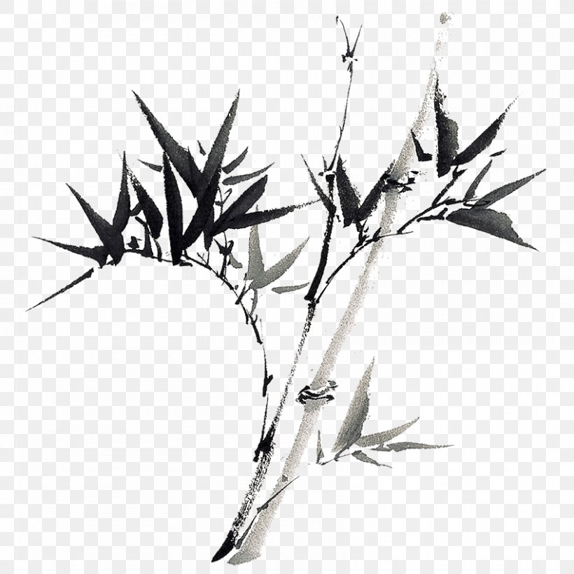 Bamboo Raster Graphics Ink Wash Painting, PNG, 850x850px, Bamboo, Art, Black And White, Branch, Ink Wash Painting Download Free