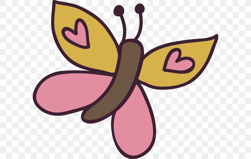 Butterfly Clip Art, PNG, 606x520px, Butterfly, Animation, Cartoon, Drawing, Flower Download Free