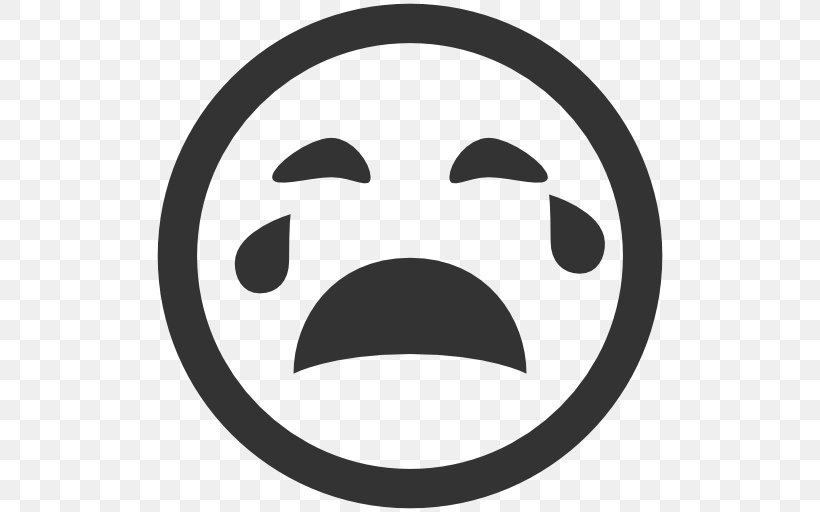 Emoticon Crying Icon, PNG, 512x512px, Emoticon, Apple Icon Image Format, Black And White, Crying, Desktop Environment Download Free