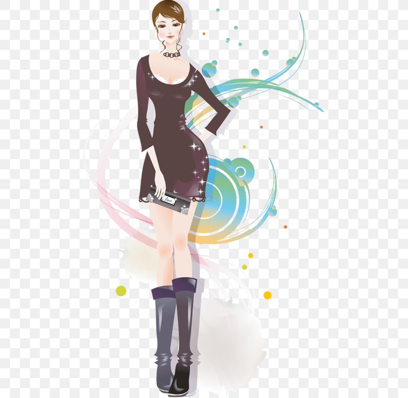 Fashion Cartoon Designer Illustration, PNG, 485x800px, Watercolor, Cartoon, Flower, Frame, Heart Download Free