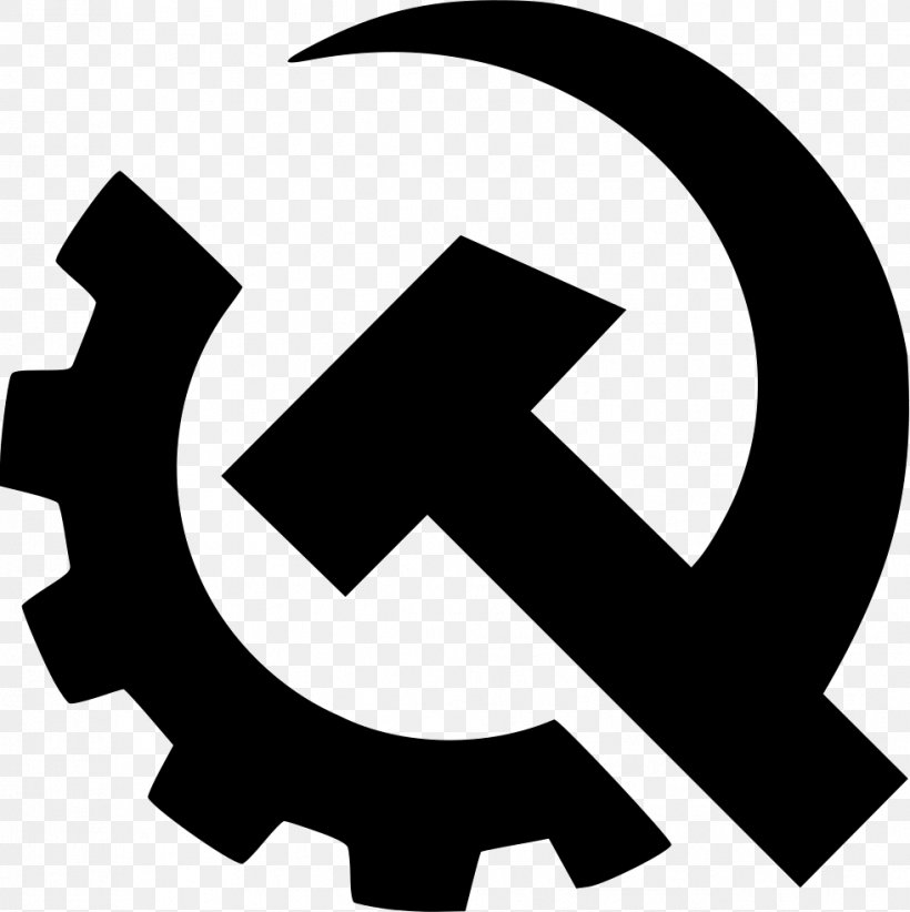 Hammer And Sickle Communist Symbolism Communism Clip Art, PNG, 981x984px, Hammer And Sickle, Area, Black And White, Brand, Communism Download Free