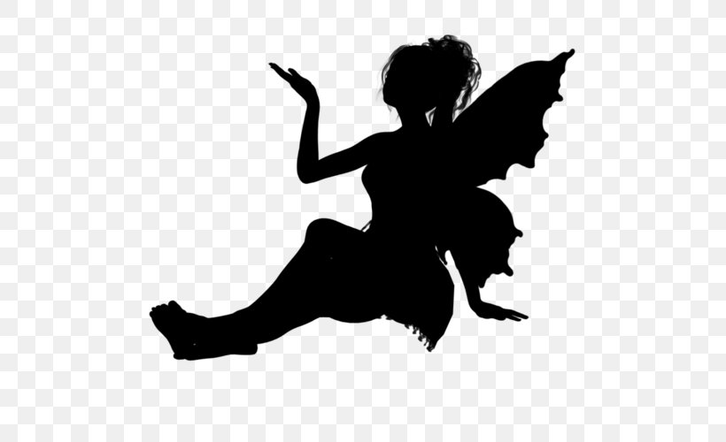 Fairy Drawing Silhouette Clip Art, PNG, 500x500px, Fairy, Art, Black And White, Decoupage, Drawing Download Free