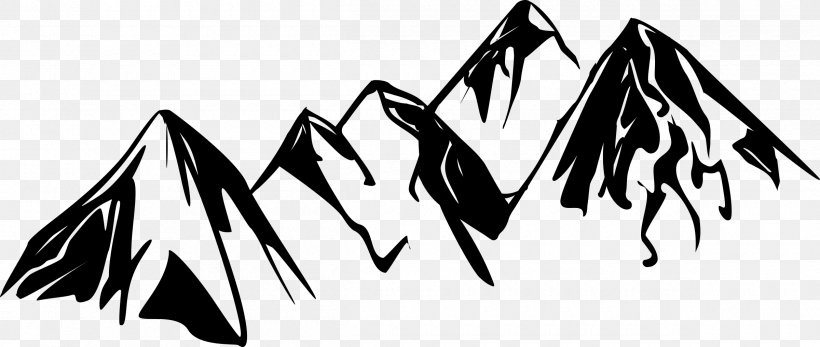 Mountain Drawing Clip Art, PNG, 2400x1016px, Mountain, Art, Black, Black And White, Computer Download Free