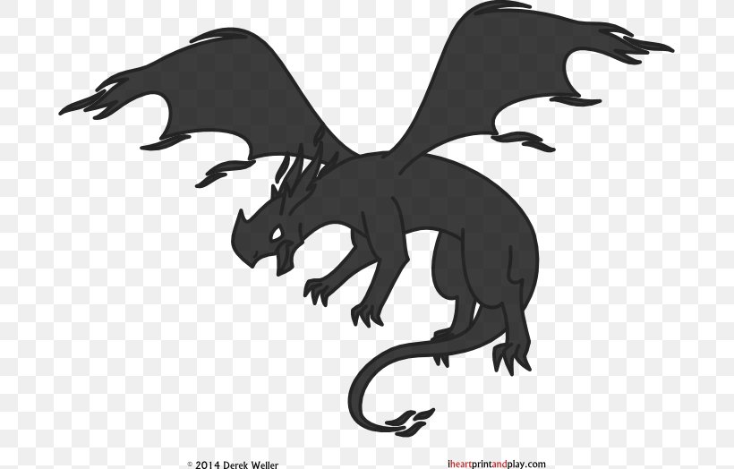Dragon Carnivora Cartoon Silhouette Black, PNG, 689x524px, Dragon, Black, Black And White, Carnivora, Carnivoran Download Free