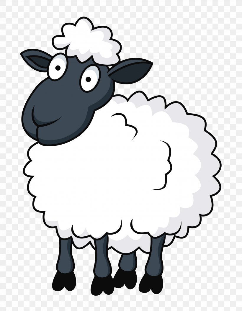 Sheep Cartoon Clip Art, PNG, 2800x3600px, Sheep, Art, Artwork, Black And White, Cartoon Download Free