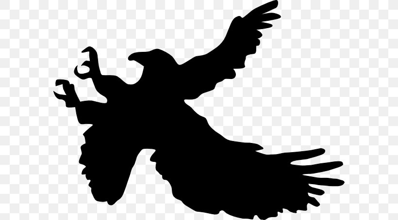 Bald Eagle Silhouette Clip Art, PNG, 600x454px, Bald Eagle, Beak, Bird, Black And White, Drawing Download Free