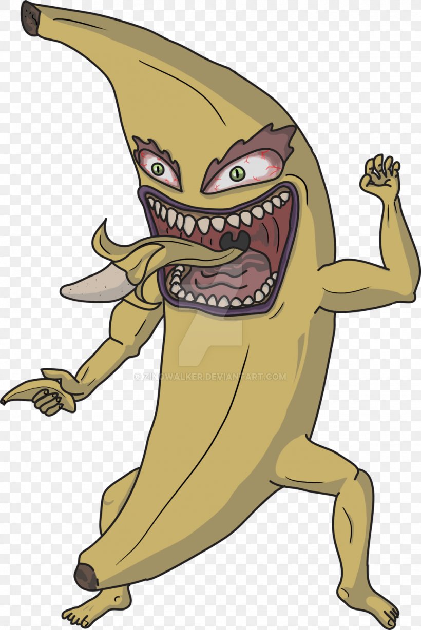 Banana Monster Art Drawing, PNG, 1024x1534px, Banana, Amphibian, Art, Cartoon, Deviantart Download Free