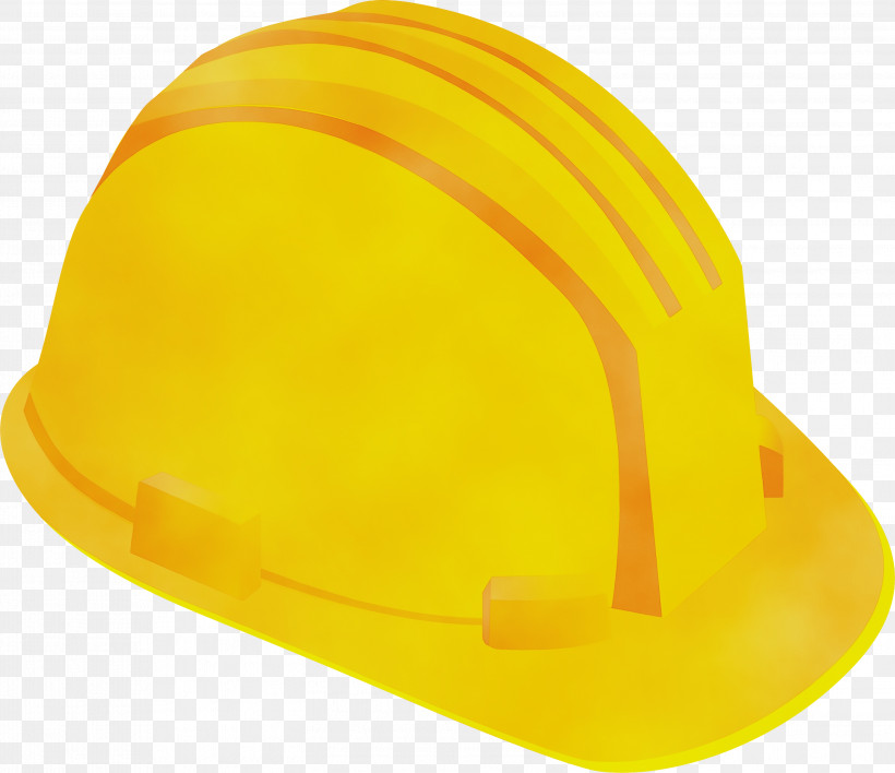 Hard Hat Yellow Clothing Hat Helmet, PNG, 2999x2590px, Watercolor, Cap, Clothing, Costume Hat, Hard Hat Download Free