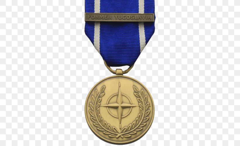 NATO Bombing Of Yugoslavia Operation Active Endeavour NATO School NATO Medal, PNG, 500x500px, Nato Bombing Of Yugoslavia, Award, Badge, Gold Medal, Kosovo Campaign Medal Download Free