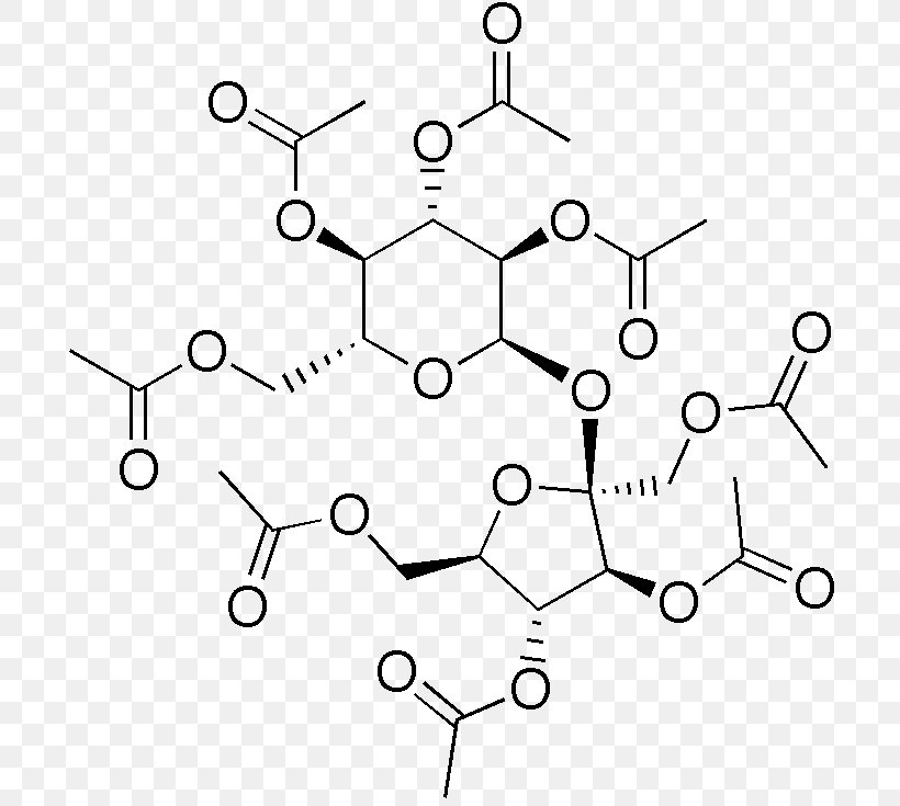 Sucrose Octaacetate Sucrose Esters Sugar Sucralfate, PNG, 705x735px, Sucrose, Acetylation, Area, Auto Part, Black And White Download Free