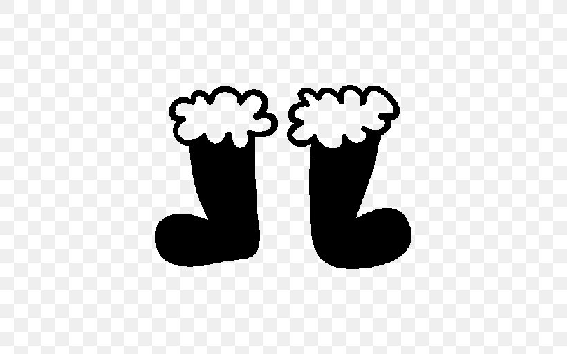 Shoe Sock Boot Christmas, PNG, 512x512px, Shoe, Area, Black And White, Boot, Christmas Download Free
