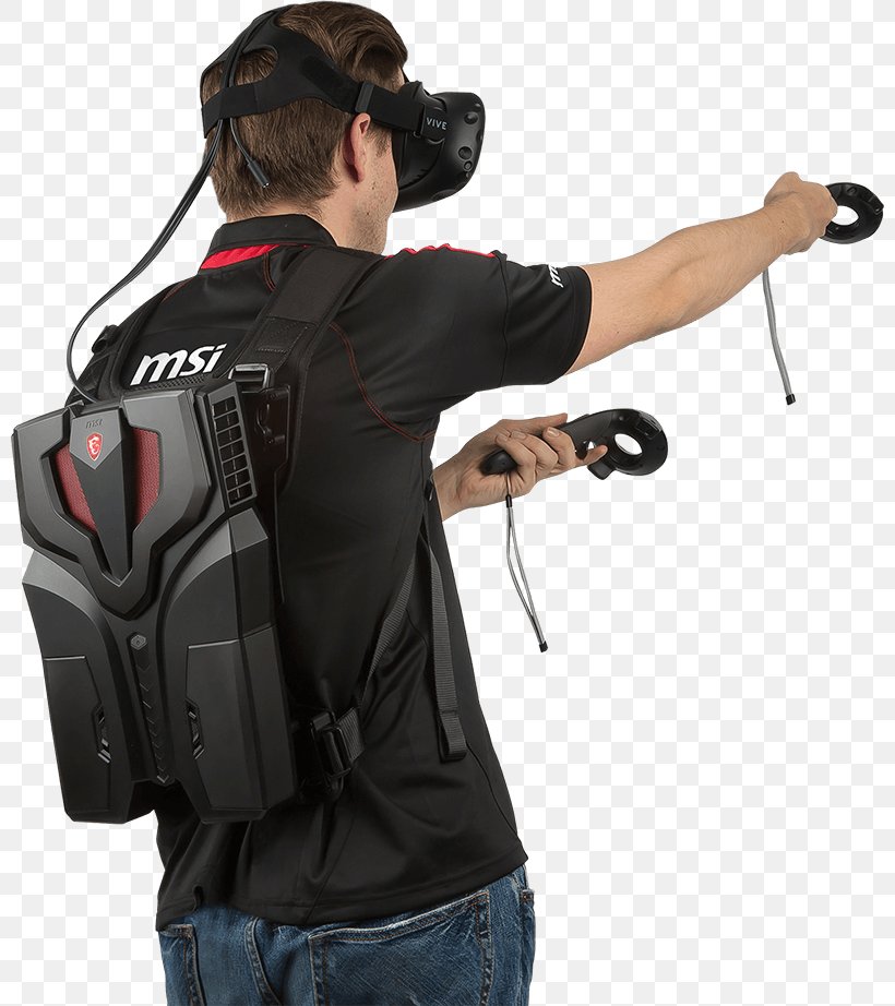 Graphics Cards & Video Adapters PlayStation VR Virtual Reality VR Gaming Backpack PC VR ONE Micro-Star International, PNG, 800x922px, Graphics Cards Video Adapters, Backpack, Central Processing Unit, Computer, Desktop Computers Download Free
