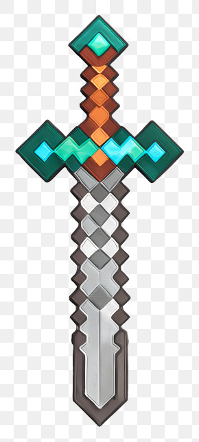Minecraft Sword - Pixelated Sword Illustration PNG
