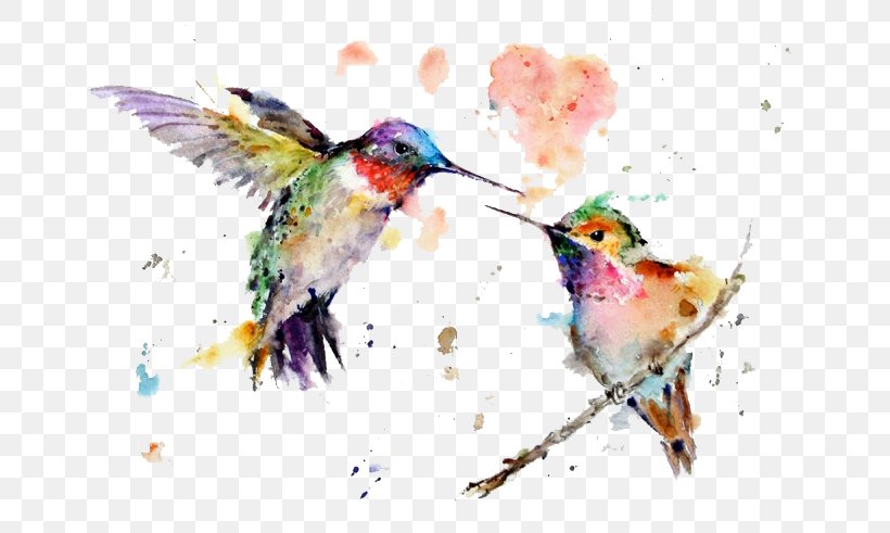 Hummingbird Watercolor Painting Drawing Art, PNG, 733x491px, Hummingbird, Art, Artist, Beak, Bird Download Free