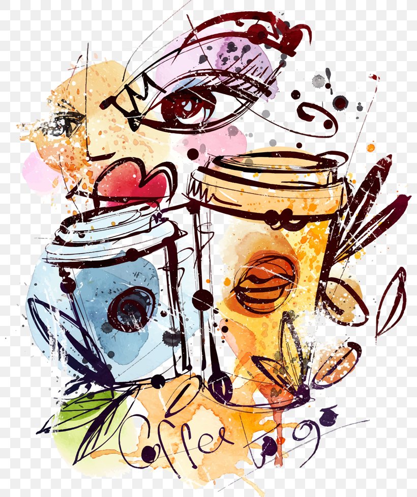 Coffee Drawing Watercolor Painting, PNG, 800x976px, Coffee, Art, Artwork, Cafe, Cartoon Download Free
