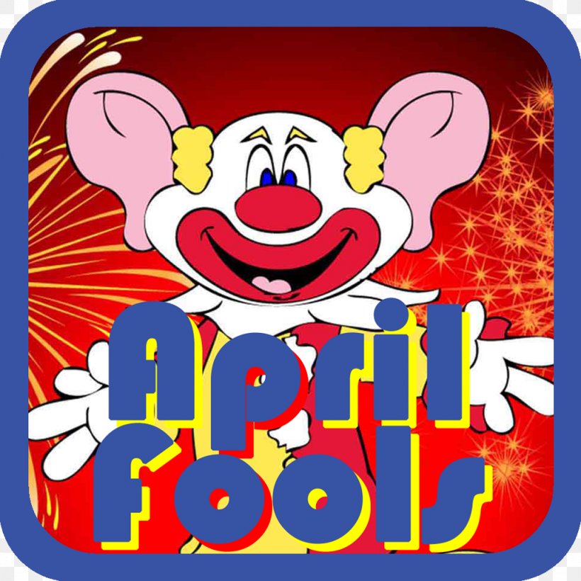 Clown April Fool's Day Joke Clip Art, PNG, 1024x1024px, Clown, Area, Art, Birthday, Cartoon Download Free