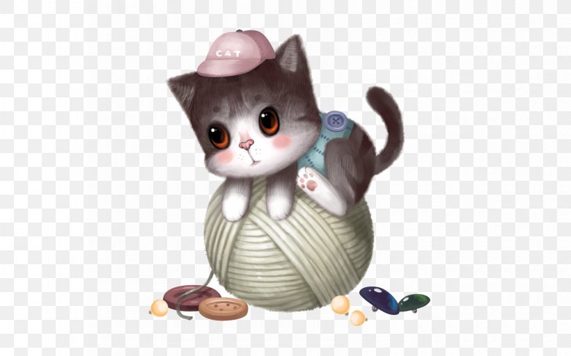 Kitten Cat Cuteness Illustration, PNG, 1680x1050px, Kitten, Apple, Carnivoran, Cartoon, Cat Download Free