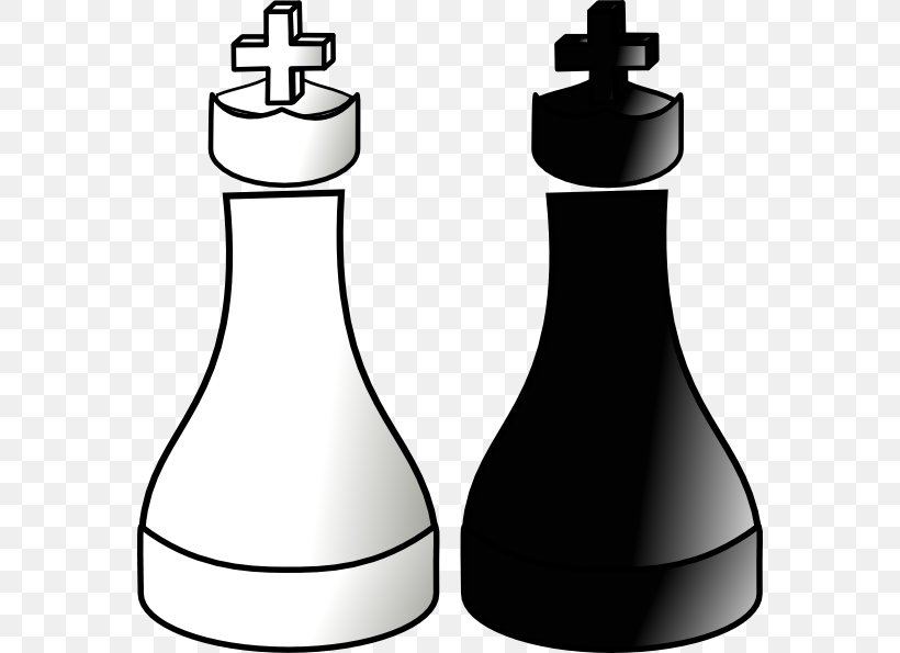 Chess Piece King White And Black In Chess Queen, PNG, 570x595px, Chess, Barware, Black And White, Checkmate, Chess Piece Download Free