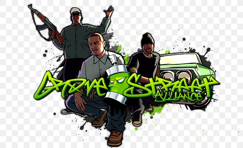 Grand Theft Auto: San Andreas Grove Street Families Gang San Andreas Multiplayer Grand Theft Auto IV, PNG, 800x500px, Grand Theft Auto San Andreas, Ballas, Brand, Dead Rabbits, Gang Download Free