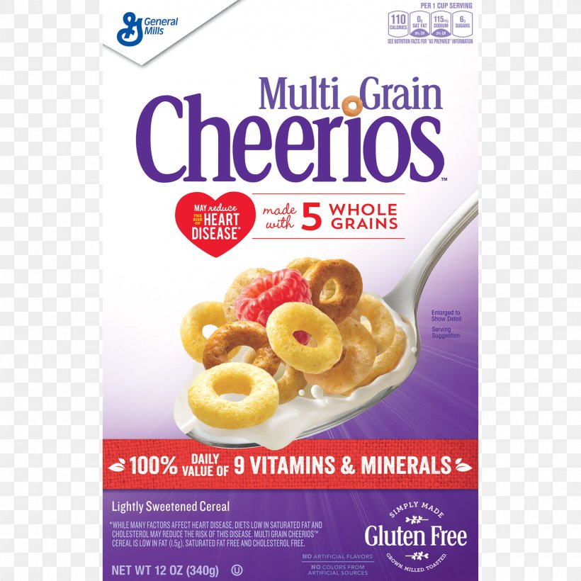 Breakfast Cereal General Mills Multi-Grain Cheerios Honey Nut Cheerios, PNG, 1800x1800px, Breakfast Cereal, Barley, Bran, Breakfast, Cereal Download Free