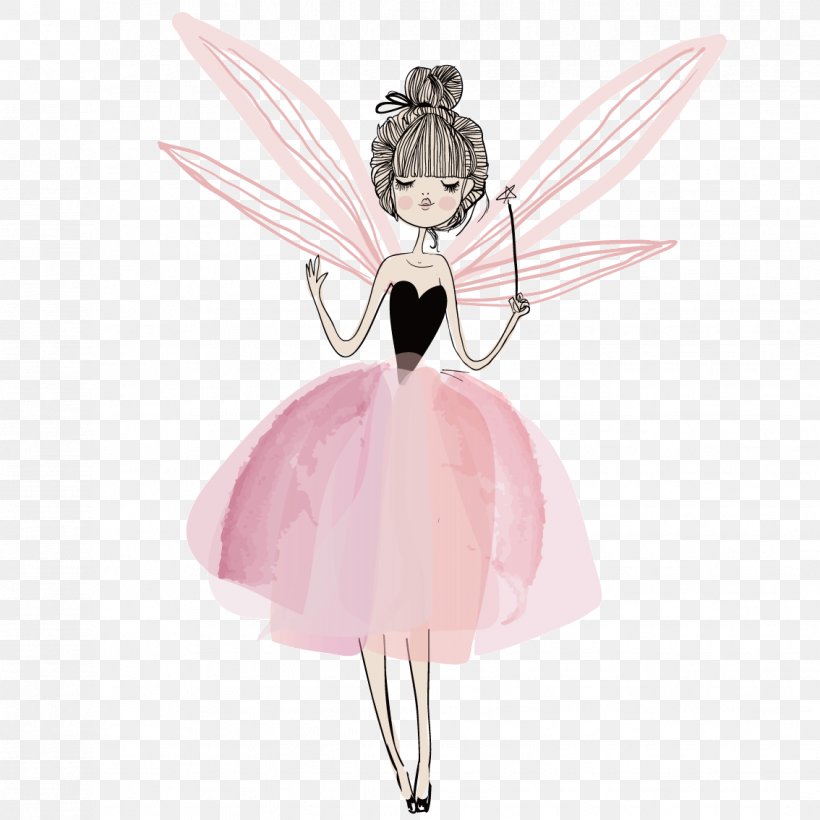 Fairy Illustration, PNG, 1134x1134px, Watercolor, Cartoon, Flower, Frame, Heart Download Free