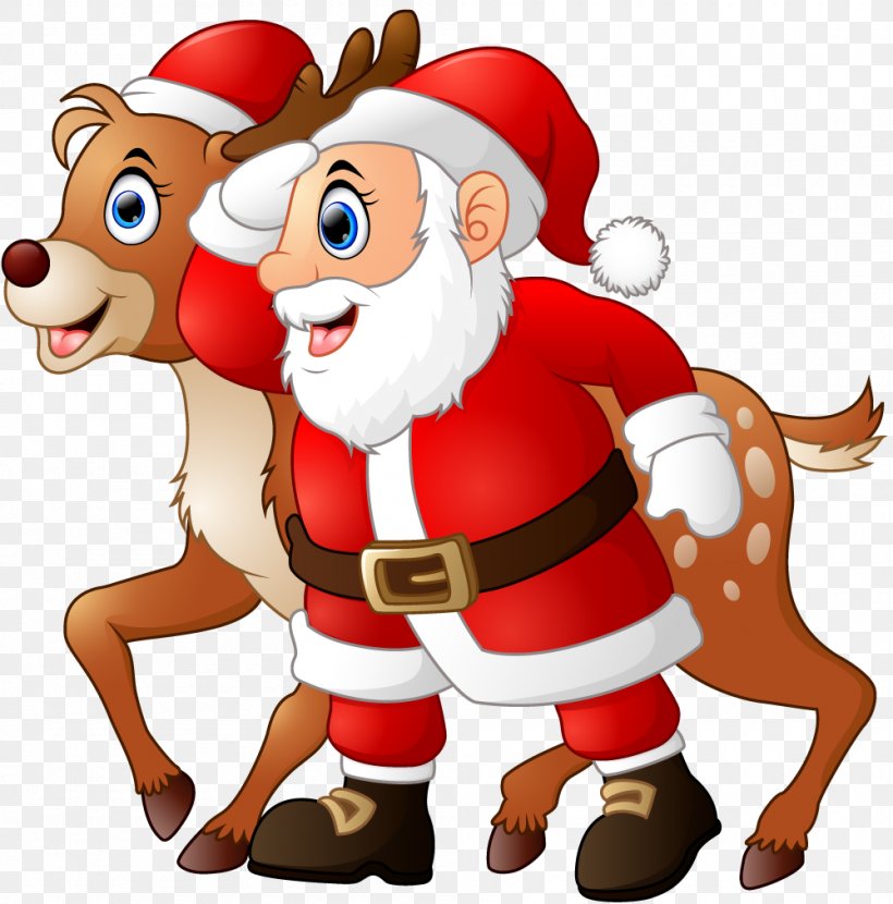 Santa Claus Reindeer Christmas, PNG, 1000x1013px, Santa Claus, Art, Cartoon, Christmas, Christmas Decoration Download Free
