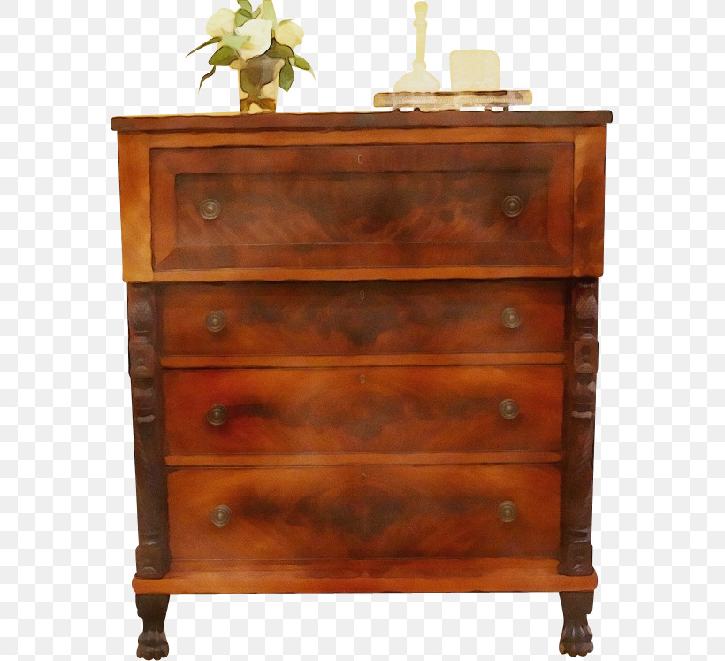 Nightstand Chiffonier Filing Cabinet Drawer Wood Stain, PNG, 747x747px, Watercolor, Antique, Cabinetry, Changing Table, Chiffonier Download Free