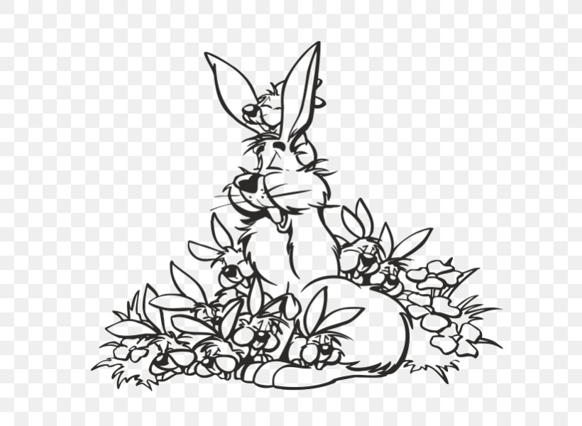 Black And White Rabbit, PNG, 600x600px, Black And White, Art, Artwork, Branch, Comics Download Free