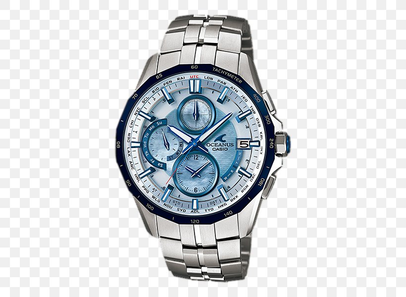 Casio Oceanus Solar-powered Watch Clock, PNG, 500x600px, Casio Oceanus, Astron, Blue, Brand, Casio Download Free