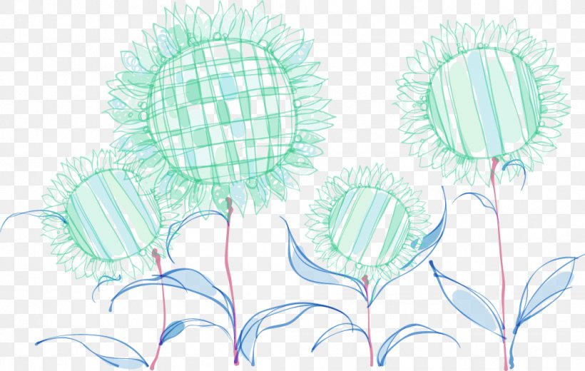 Common Sunflower Illustration, PNG, 1055x670px, Flower, Blue, Common Sunflower, Illustrator, Orange Download Free