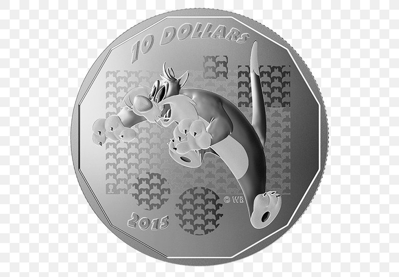 Sylvester Succotash Marvin The Martian Tweety Daffy Duck, PNG, 570x570px, Sylvester, Black And White, Bugs Bunny, Coin, Daffy Duck Download Free