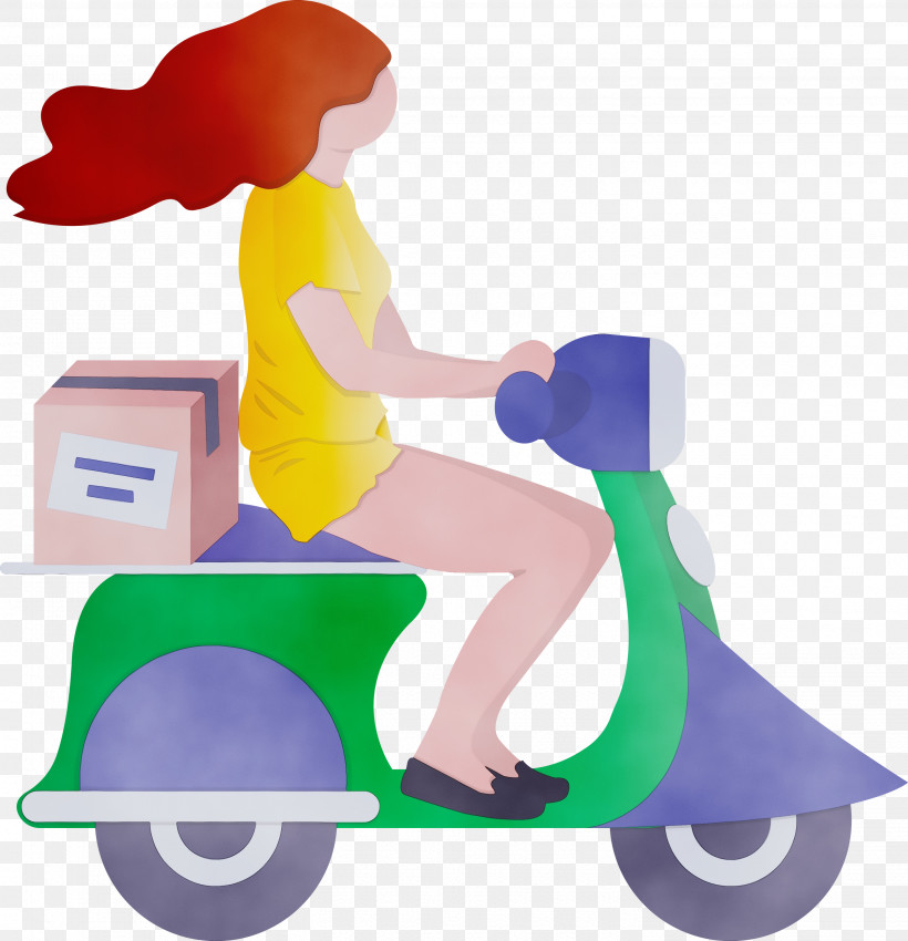 Scooter Vehicle Vespa, PNG, 2892x3000px, Delivery, Girl, Paint, Scooter, Vehicle Download Free