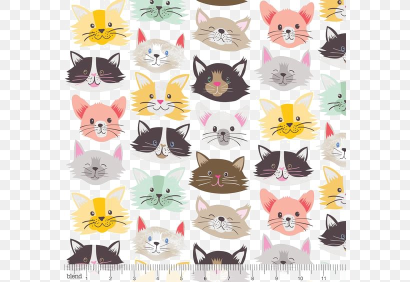 Cat Kitten Dog Textile Pattern, PNG, 564x564px, Cat, Black Cat, Carnivoran, Cat Fancy, Cat Like Mammal Download Free
