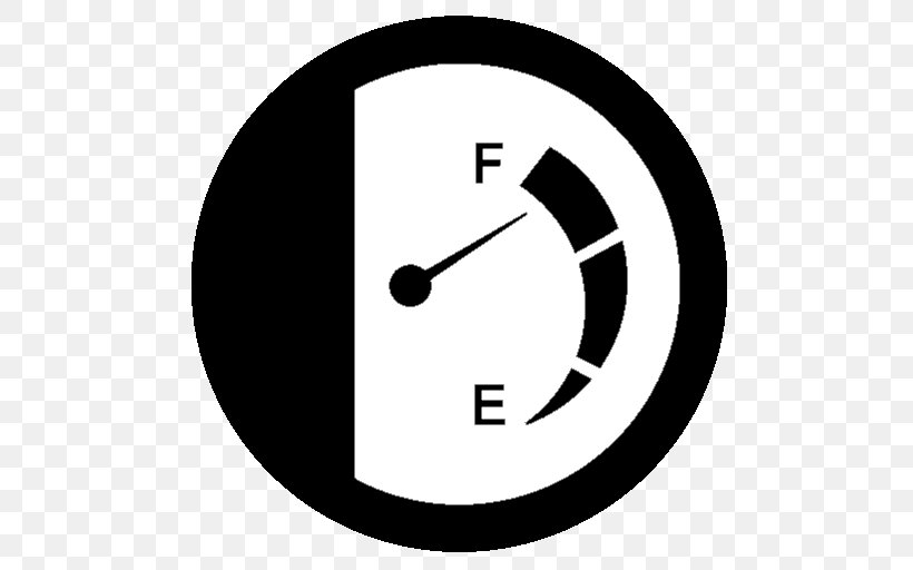 Fuel Gauge Car Gasoline, PNG, 512x512px, Fuel Gauge, Android, Area, Black And White, Business Download Free