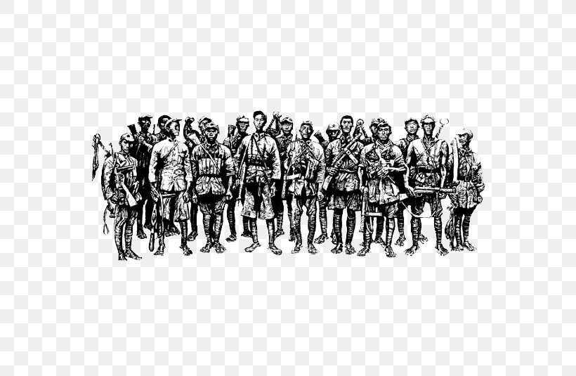 Long March Second Sino-Japanese War Image Clip Art, PNG, 610x535px, Long March, Black And White, Cartoon, China, Crew Download Free