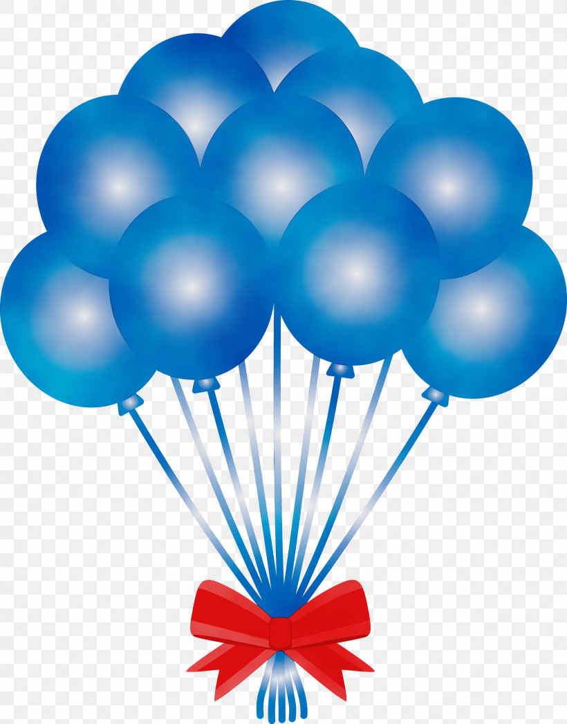 Balloon Blue Party Supply, PNG, 2349x3000px, Balloon, Blue, Paint, Party Supply, Watercolor Download Free