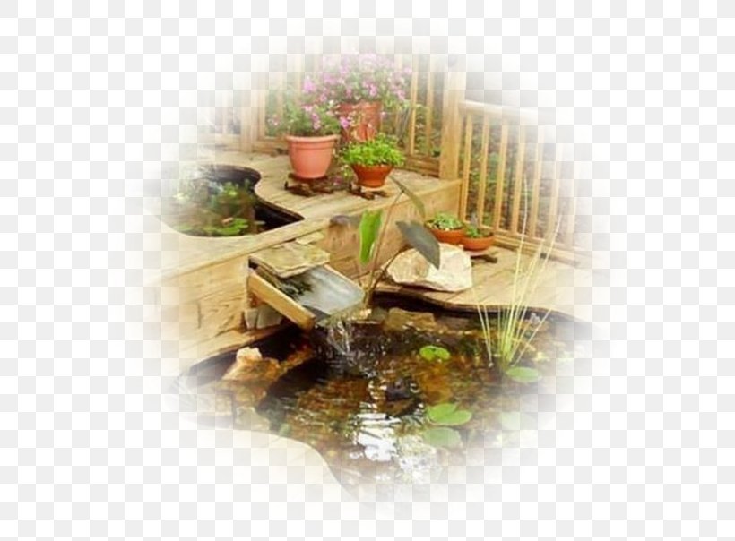 Garden Pond Deck Fish Pond, PNG, 604x604px, Pond, Backyard, Building, Deck, Deck Railing Download Free