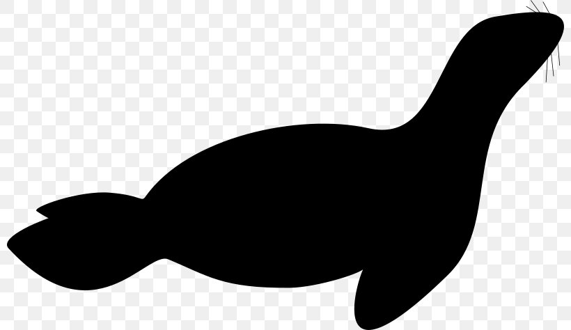 Harp Seal Leopard Seal Silhouette Clip Art, PNG, 800x474px, Harp Seal, Beak, Black, Black And White, Earless Seal Download Free