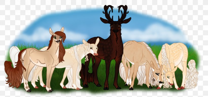 Reindeer Horse Cattle Antelope Camel, PNG, 1024x482px, Reindeer, Animal Figure, Animated Cartoon, Antelope, Antler Download Free