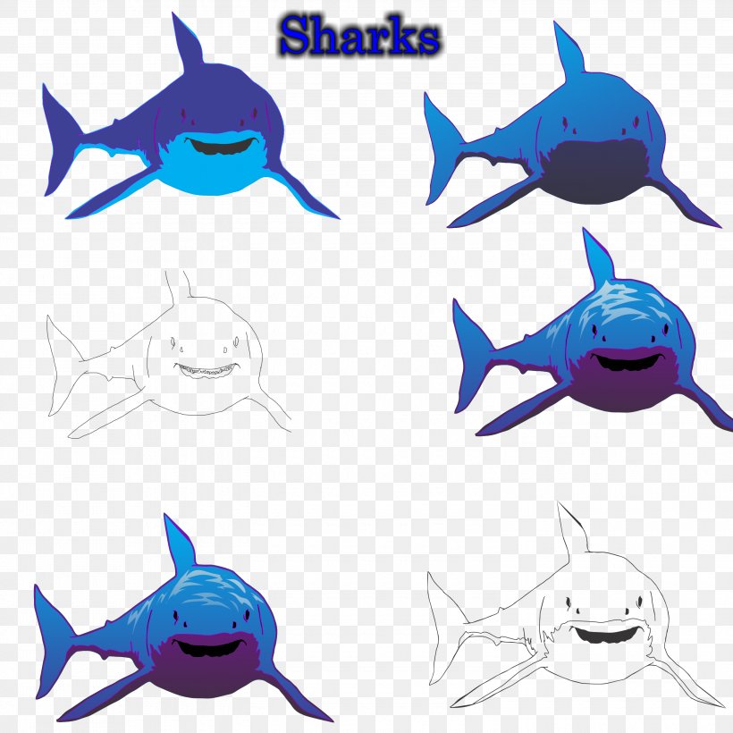Shark Clip Art, PNG, 3000x3000px, Shark, Artwork, Cartilaginous Fish, Cartoon, Dolphin Download Free