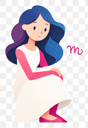 Virgo Zodiac Sign - Quiet Zodiac Woman Sitting PNG