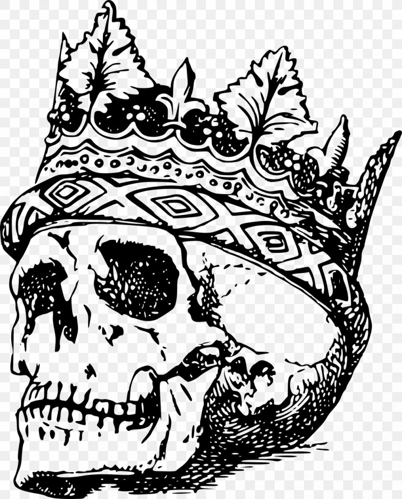 Emperor Died, PNG, 1031x1280px, T Shirt, Art, Black And White, Bone, Crown Download Free