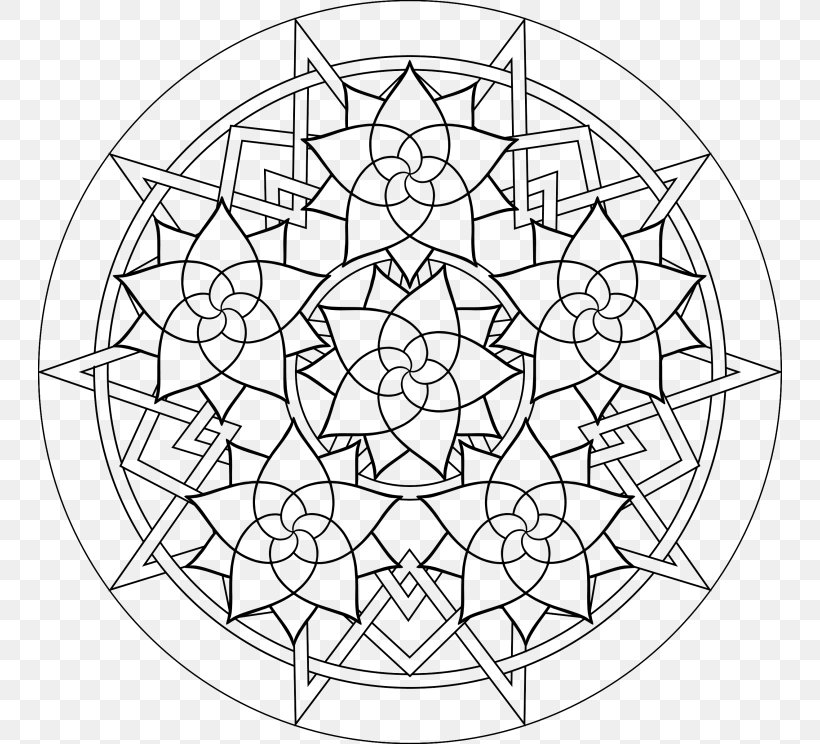Grown Up Coloring Pages Coloring Book Mandala Adult Meditation, PNG, 744x744px, Coloring Book, Adult, Area, Black And White, Book Download Free
