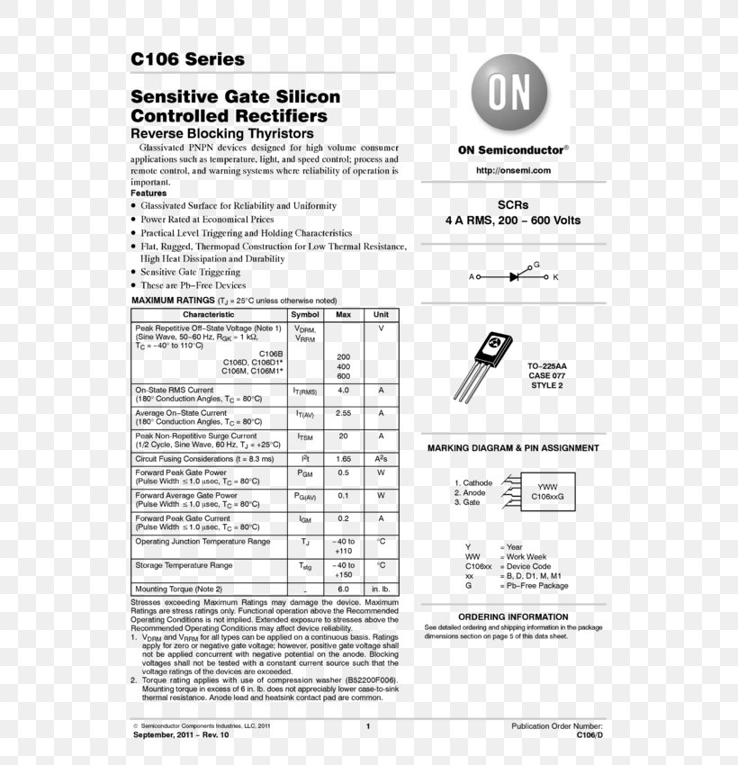 Document Silicon Controlled Rectifier Datasheet TRIAC Mouser Electronics, PNG, 657x850px, Document, Area, Black And White, Data, Datasheet Download Free