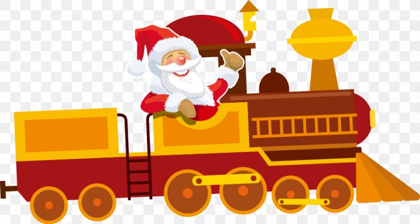 Santa Claus Train Christmas Ornament Clip Art, PNG, 877x469px, Santa Claus, Art, Christmas, Christmas Decoration, Christmas Ornament Download Free