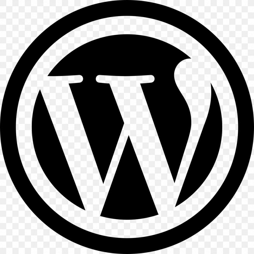 WordPress Logo, PNG, 980x980px, Wordpress, Area, Black And White, Brand, Layers Download Free