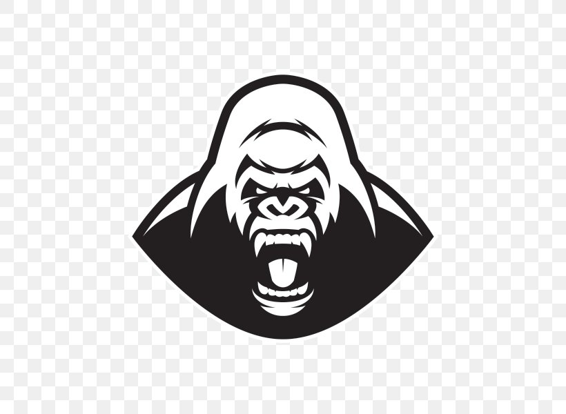 Gorilla Paper Decal Sticker, PNG, 600x600px, Gorilla, Ape, Black, Black And White, Bumper Sticker Download Free