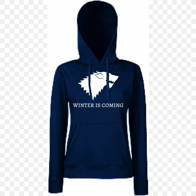 T-shirt Winter Is Coming House Stark Bluza Cotton, PNG, 1000x1000px, Tshirt, Active Shirt, Blue, Bluza, Brand Download Free