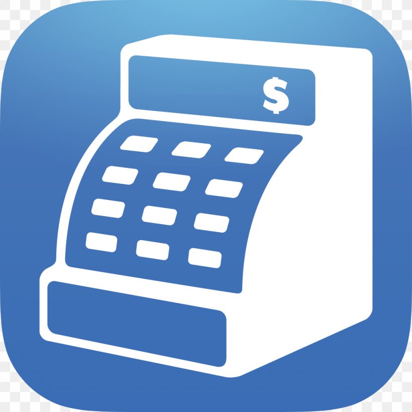 Cash Register Money Point Of Sale Sales, PNG, 1024x1024px, Cash Register, App Store, Area, Barcode Scanners, Blue Download Free